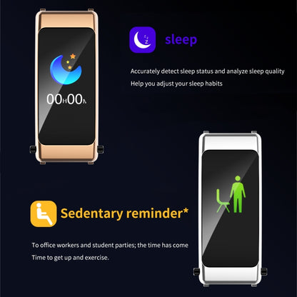 K50 1,08 pouces bande de silicone écouteur détachable IP67 étanche montre intelligente prise en charge Bluetooth appel, Silicone Band (Black), Silicone Band (Black Silver)