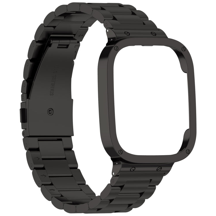 Bracelet de montre en métal à trois perles 2 en 1 avec cadre de montre, For Xiaomi Redmi Watch 3 / Mi Watch Lite 3