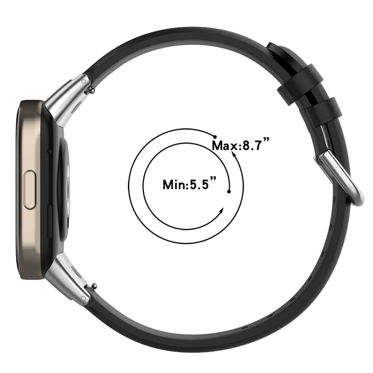 Bracelet de montre en cuir à queue ronde, For Xiaomi Redmi Watch 3 / Mi Watch Lite 3
