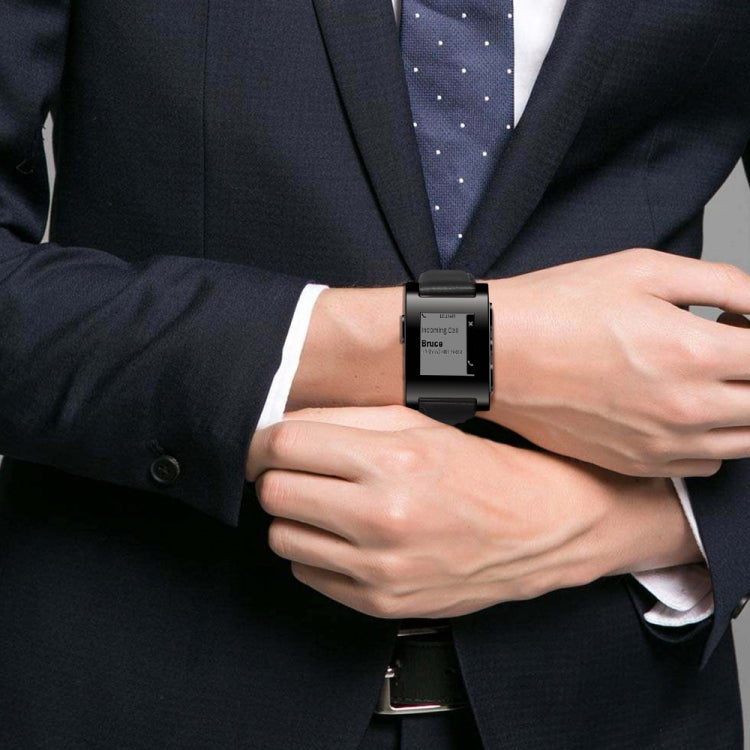 Bracelet de montre en cuir véritable ciré à l'huile, For Pebble Gen 1, For Pebble Time