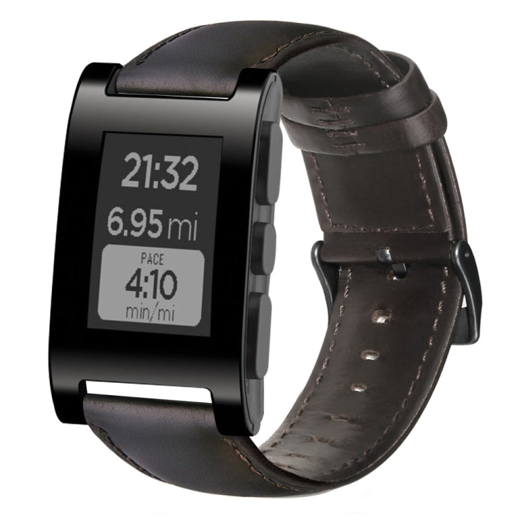 Bracelet de montre en cuir véritable ciré à l'huile, For Pebble Gen 1, For Pebble Time