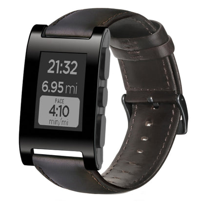 Bracelet de montre en cuir véritable ciré à l'huile, For Pebble Gen 1, For Pebble Time