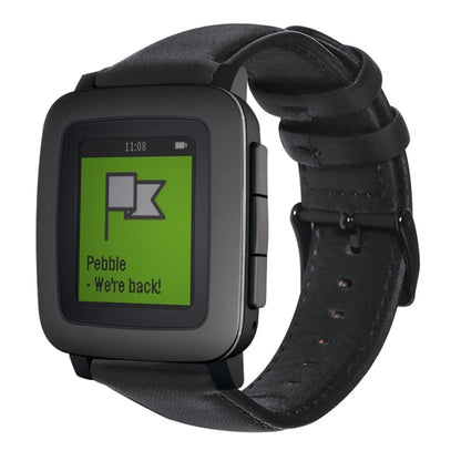 Bracelet de montre en cuir véritable ciré à l'huile, For Pebble Gen 1, For Pebble Time