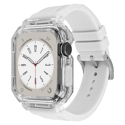 Bracelet de montre en silicone avec boîtier en polycarbonate transparent, For Apple Watch Series 8&7 45mm