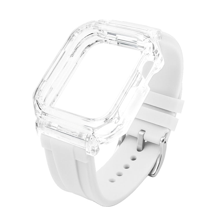 Bracelet de montre en silicone avec boîtier en polycarbonate transparent, For Apple Watch Series 8&7 45mm