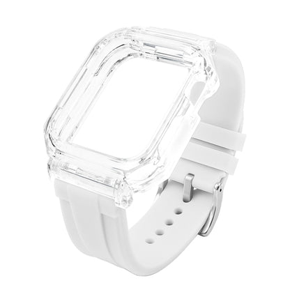 Bracelet de montre en silicone avec boîtier en polycarbonate transparent, For Apple Watch Series 8&7 45mm