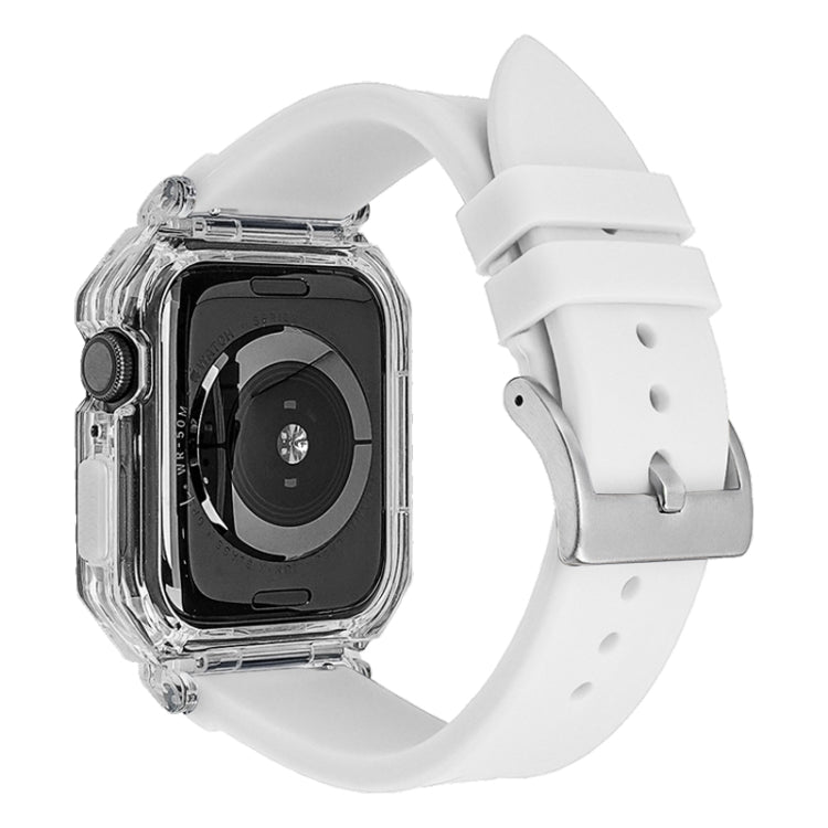 Bracelet de montre en silicone avec boîtier en polycarbonate transparent, For Apple Watch Series 8&7 45mm