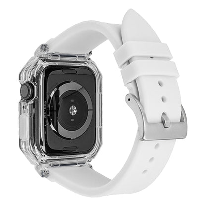 Bracelet de montre en silicone avec boîtier en polycarbonate transparent, For Apple Watch Series 8&7 45mm