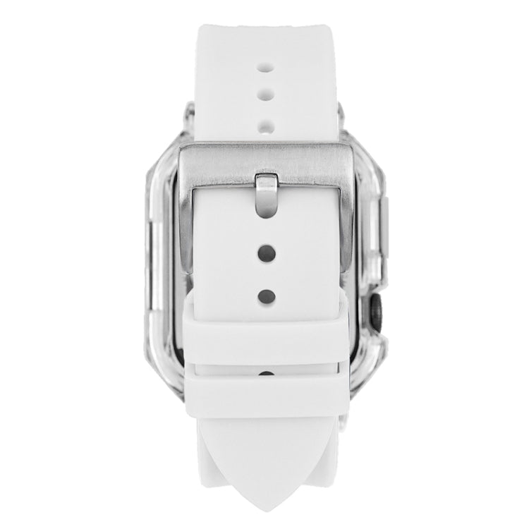 Bracelet de montre en silicone avec boîtier en polycarbonate transparent, For Apple Watch Series 8&7 45mm