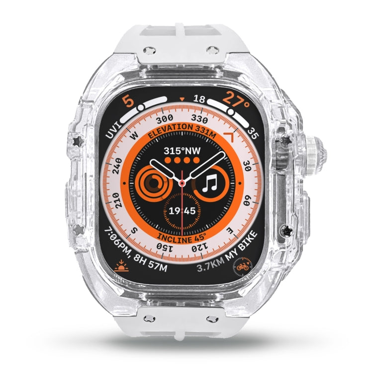 Bracelet de montre en caoutchouc fluoré avec boîtier en armure transparente, For Apple Watch Ultra 3 / 2 / 1 49mm