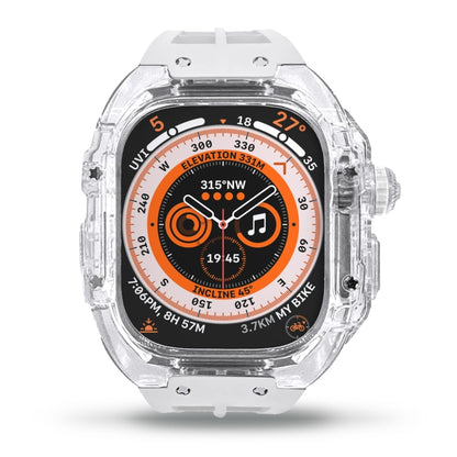 Bracelet de montre en caoutchouc fluoré avec boîtier en armure transparente, For Apple Watch Ultra 3 / 2 / 1 49mm