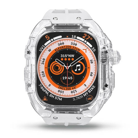 Bracelet de montre en caoutchouc fluoré avec boîtier en armure transparente, For Apple Watch Ultra 3 / 2 / 1 49mm