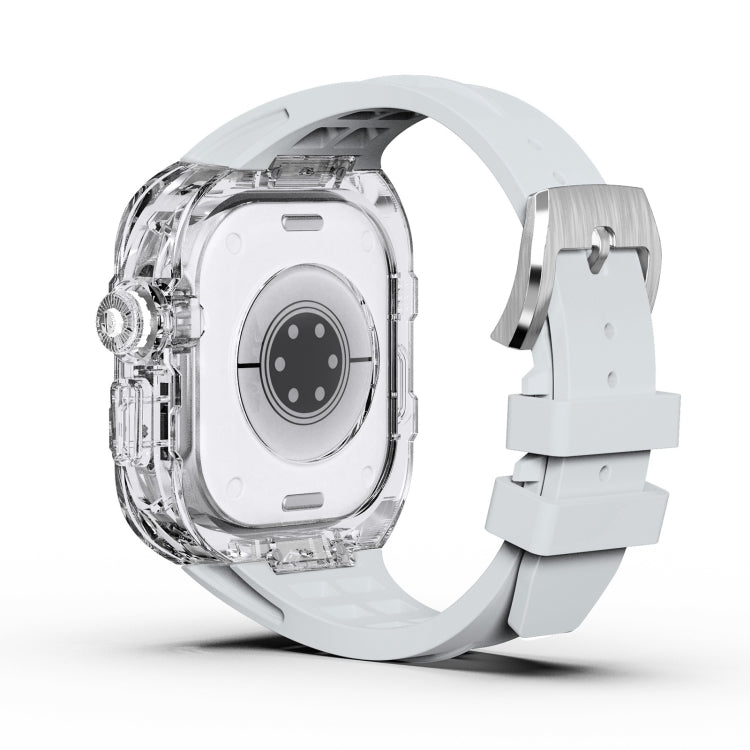 Bracelet de montre en caoutchouc fluoré avec boîtier en armure transparente, For Apple Watch Ultra 3 / 2 / 1 49mm