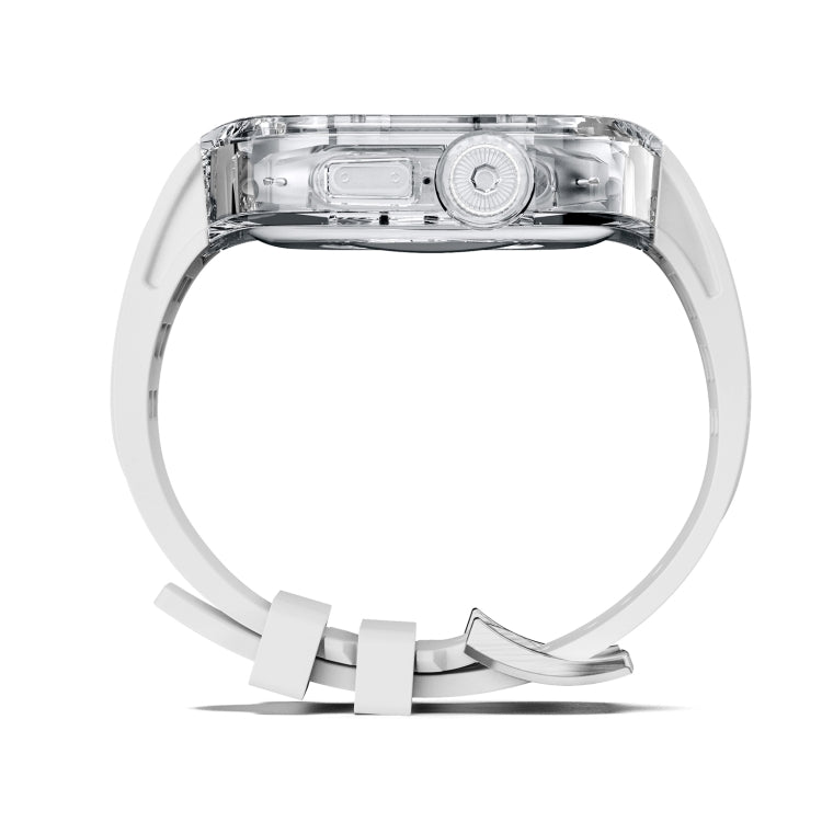Bracelet de montre en caoutchouc fluoré avec boîtier en armure transparente, For Apple Watch Ultra 3 / 2 / 1 49mm