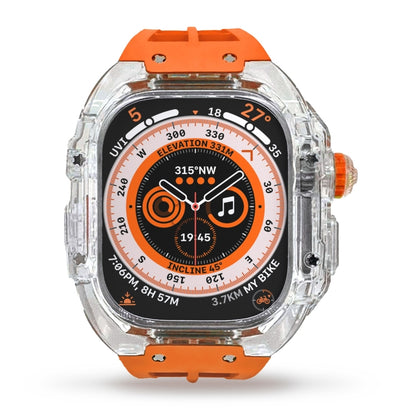 Bracelet de montre en caoutchouc fluoré avec boîtier en armure transparente, For Apple Watch Ultra 3 / 2 / 1 49mm