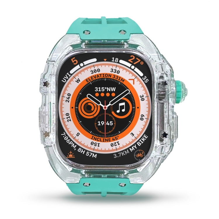 Bracelet de montre en caoutchouc fluoré avec boîtier en armure transparente, For Apple Watch Ultra 3 / 2 / 1 49mm