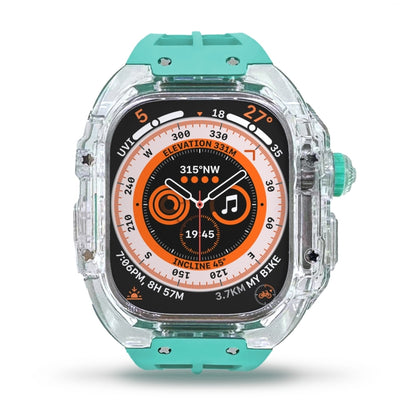 Bracelet de montre en caoutchouc fluoré avec boîtier en armure transparente, For Apple Watch Ultra 3 / 2 / 1 49mm