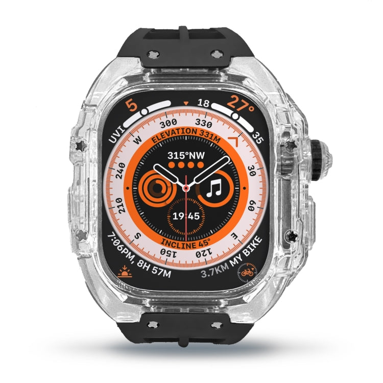 Bracelet de montre en caoutchouc fluoré avec boîtier en armure transparente, For Apple Watch Ultra 3 / 2 / 1 49mm