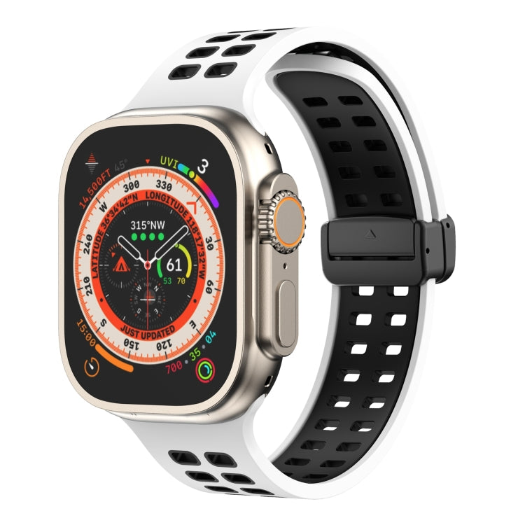 Bracelet de montre en silicone à trous carrés avec fermoir magnétique, For Apple Watch Series 8&7 45mm, For Apple Watch Series 8&7 41mm