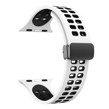 Bracelet de montre en silicone à trous carrés avec fermoir magnétique, For Apple Watch Series 8&7 45mm, For Apple Watch Series 8&7 41mm
