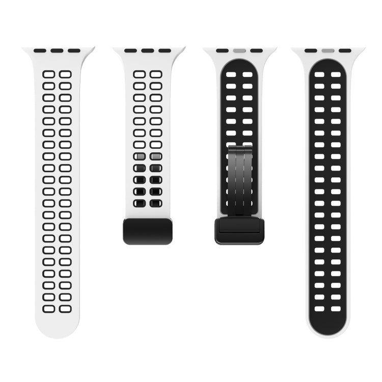 Bracelet de montre en silicone à trous carrés avec fermoir magnétique, For Apple Watch Series 8&7 45mm, For Apple Watch Series 8&7 41mm