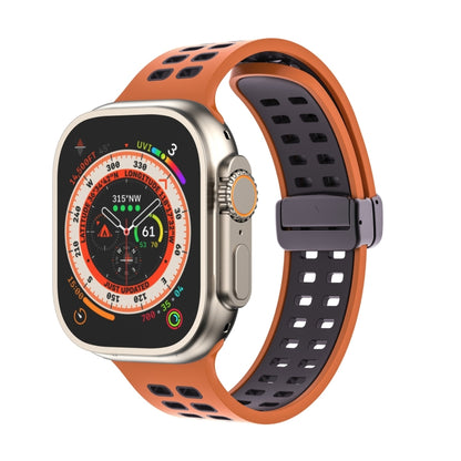 Bracelet de montre en silicone à trous carrés avec fermoir magnétique, For Apple Watch Series 8&7 45mm, For Apple Watch Series 8&7 41mm