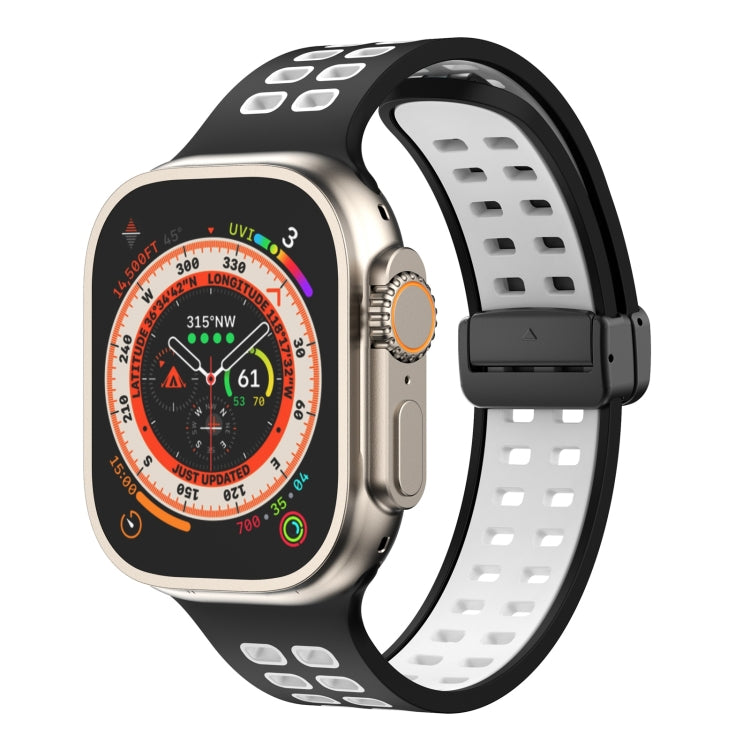 Bracelet de montre en silicone à trous carrés avec fermoir magnétique, For Apple Watch Series 8&7 45mm, For Apple Watch Series 8&7 41mm