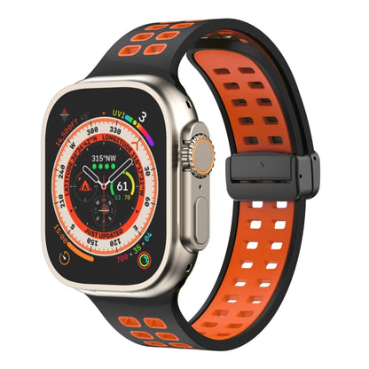 Bracelet de montre en silicone à trous carrés avec fermoir magnétique, For Apple Watch Series 8&7 45mm, For Apple Watch Series 8&7 41mm
