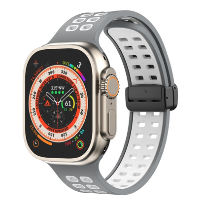 Bracelet de montre en silicone à trous carrés avec fermoir magnétique, For Apple Watch Series 8&7 45mm, For Apple Watch Series 8&7 41mm