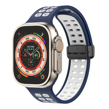 Bracelet de montre en silicone à trous carrés avec fermoir magnétique, For Apple Watch Series 8&7 45mm, For Apple Watch Series 8&7 41mm