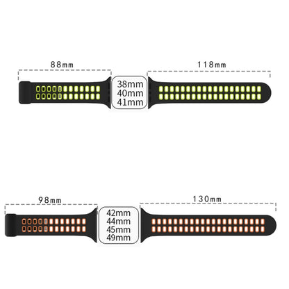 Bracelet de montre en silicone à trous carrés avec fermoir magnétique, For Apple Watch Series 8&7 45mm, For Apple Watch Series 8&7 41mm
