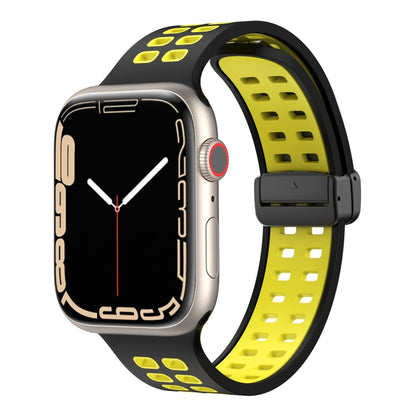 Bracelet de montre en silicone à trous carrés avec fermoir magnétique, For Apple Watch Series 8&7 45mm, For Apple Watch Series 8&7 41mm