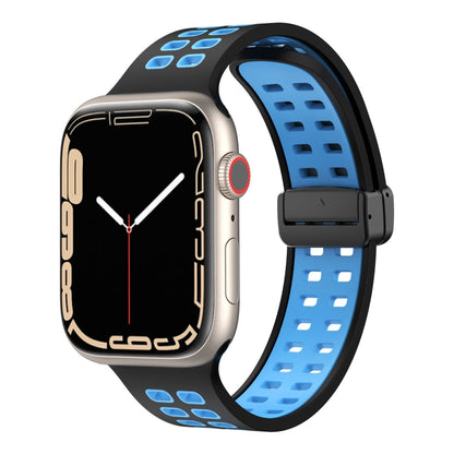 Bracelet de montre en silicone à trous carrés avec fermoir magnétique, For Apple Watch Series 8&7 45mm, For Apple Watch Series 8&7 41mm