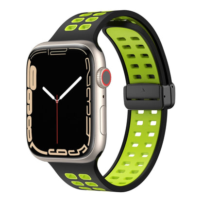 Bracelet de montre en silicone à trous carrés avec fermoir magnétique, For Apple Watch Series 8&7 45mm, For Apple Watch Series 8&7 41mm