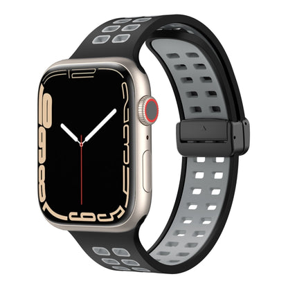 Bracelet de montre en silicone à trous carrés avec fermoir magnétique, For Apple Watch Series 8&7 45mm, For Apple Watch Series 8&7 41mm