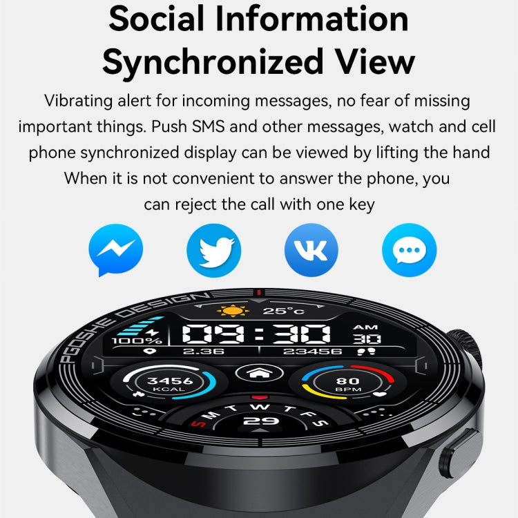 Montre intelligente à écran TFT PG3 Pro 1,41 pouces, prend en charge la surveillance de la fréquence cardiaque / de la pression artérielle