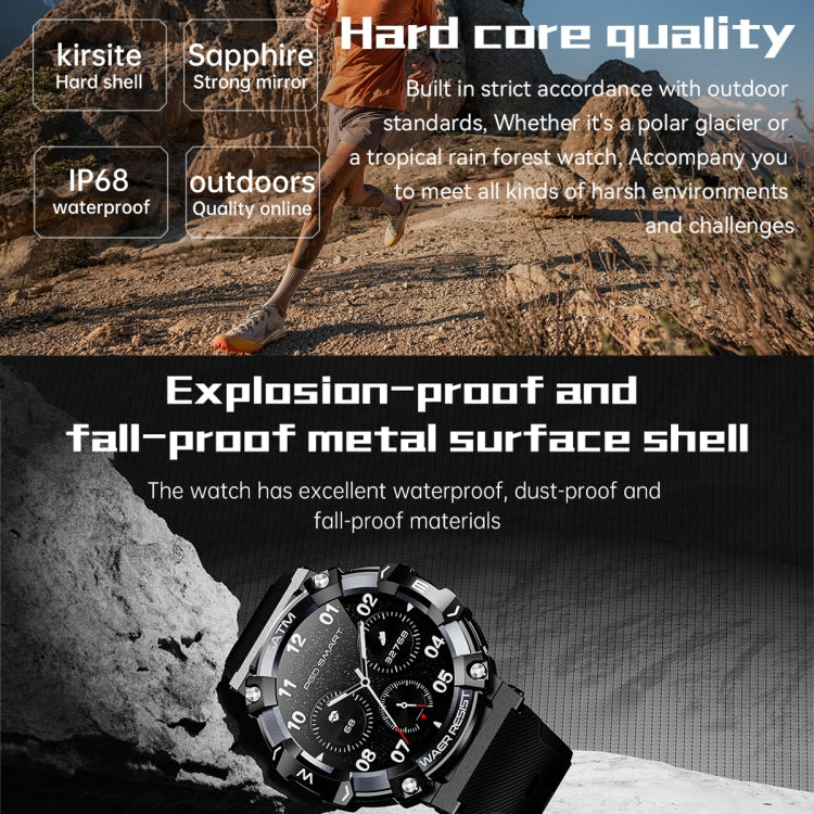 PG666 Montre intelligente d'appel Bluetooth à écran TFT de 1,39 pouces, prend en charge la surveillance de la fréquence cardiaque / de la pression artérielle