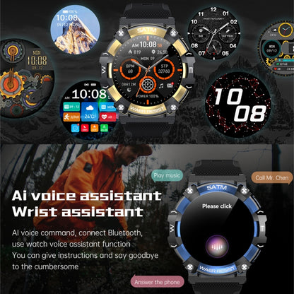 PG666 Montre intelligente d'appel Bluetooth à écran TFT de 1,39 pouces, prend en charge la surveillance de la fréquence cardiaque / de la pression artérielle