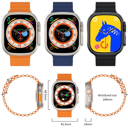 Montre intelligente à écran TFT Q8 Ultra 1,96 pouces, prend en charge la surveillance de la fréquence cardiaque / de la pression artérielle