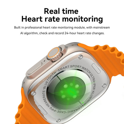 Montre intelligente à écran TFT Q8 Ultra 1,96 pouces, prend en charge la surveillance de la fréquence cardiaque / de la pression artérielle