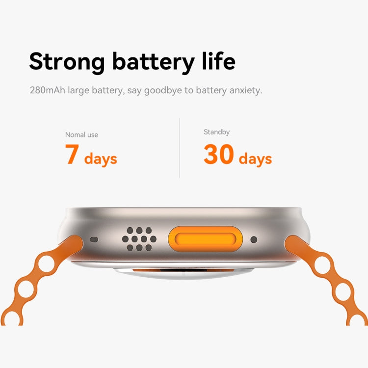 Montre intelligente à écran TFT Q8 Ultra 1,96 pouces, prend en charge la surveillance de la fréquence cardiaque / de la pression artérielle