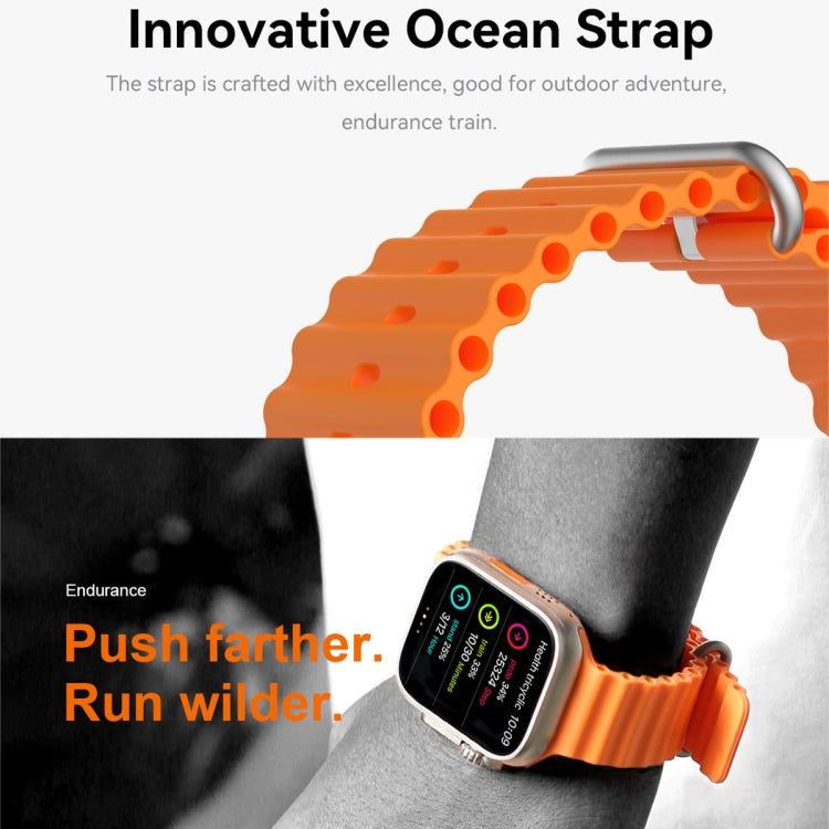 Montre intelligente à écran TFT Q8 Ultra 1,96 pouces, prend en charge la surveillance de la fréquence cardiaque / de la pression artérielle