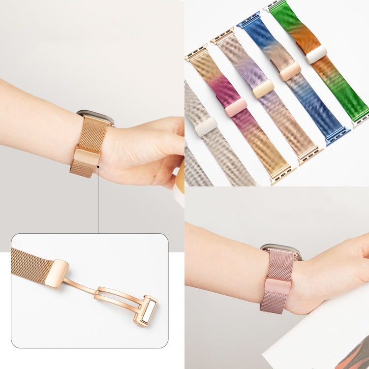 Bracelet de montre en métal à boucle déployante Milan, For Apple Watch Series 8&7 45mm, For Apple Watch Series 8&7 41mm
