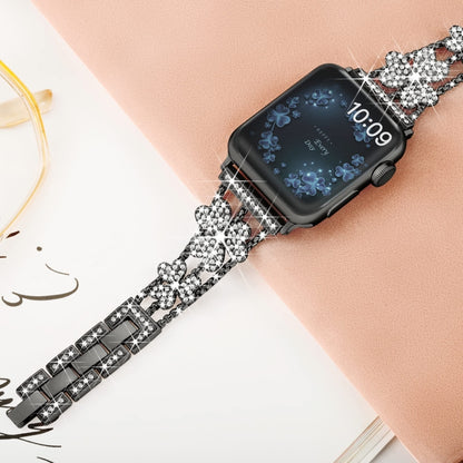 Bracelet de montre diamant trèfle à 3 feuilles, For Apple Watch Series 8&7 45mm, For Apple Watch Series 8&7 41mm