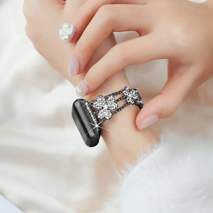Bracelet de montre diamant trèfle à 3 feuilles, For Apple Watch Series 8&7 45mm, For Apple Watch Series 8&7 41mm