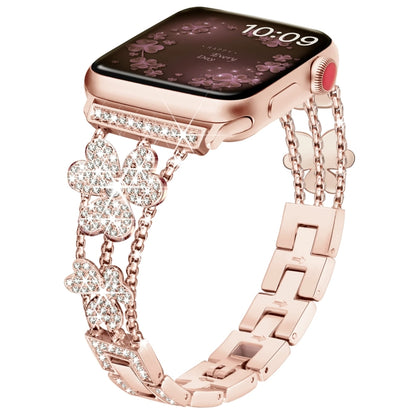 Bracelet de montre diamant trèfle à 3 feuilles, For Apple Watch Series 8&7 45mm, For Apple Watch Series 8&7 41mm
