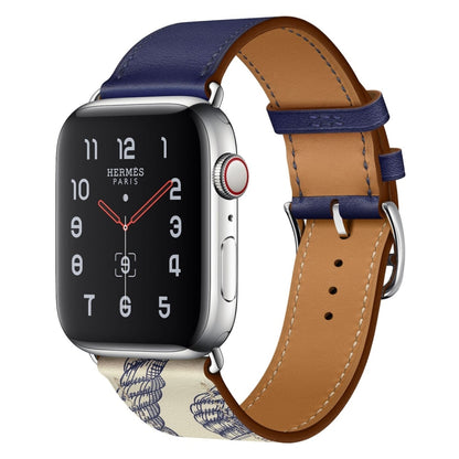 Bracelet de montre en cuir à motif sérigraphié, For Apple Watch Series 7 41mm / 6 & SE & 5 & 4 40mm / 3 & 2 & 1 38mm, For Apple Watch Series 8&7 41mm / SE 2&6&SE&5&4 40mm / 3&2&1 38mm