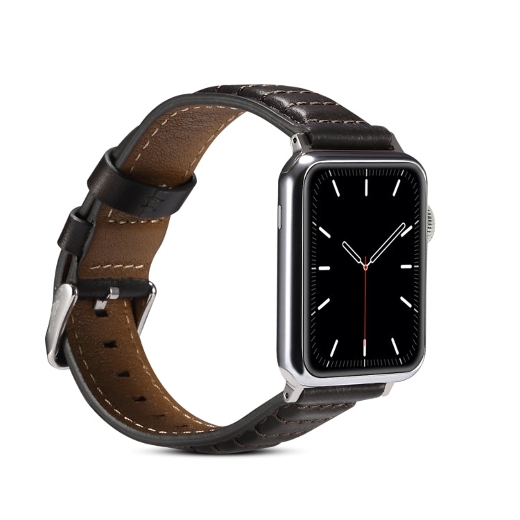 Bracelet de montre en cuir véritable ciré à l'huile, For Apple Watch Ultra 49mm / Series 8&7 45mm / SE 2&6&SE&5&4 44mm / 3&2&1 42mm, For Apple Watch Series 8&7 41mm / SE 2&6&SE&5&4 40mm / 3&2&1 38mm