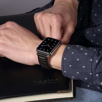 Bracelet de montre en cuir véritable ciré à l'huile, For Apple Watch Ultra 49mm / Series 8&7 45mm / SE 2&6&SE&5&4 44mm / 3&2&1 42mm, For Apple Watch Series 8&7 41mm / SE 2&6&SE&5&4 40mm / 3&2&1 38mm