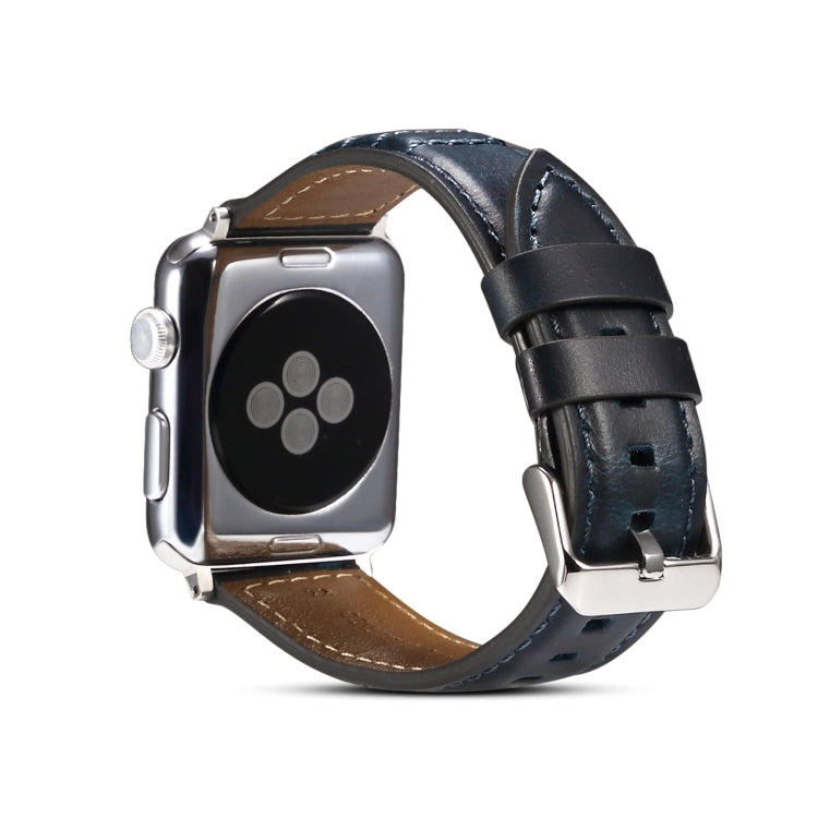 Bracelet de montre en cuir véritable ciré à l'huile, For Apple Watch Ultra 49mm / Series 8&7 45mm / SE 2&6&SE&5&4 44mm / 3&2&1 42mm, For Apple Watch Series 8&7 41mm / SE 2&6&SE&5&4 40mm / 3&2&1 38mm